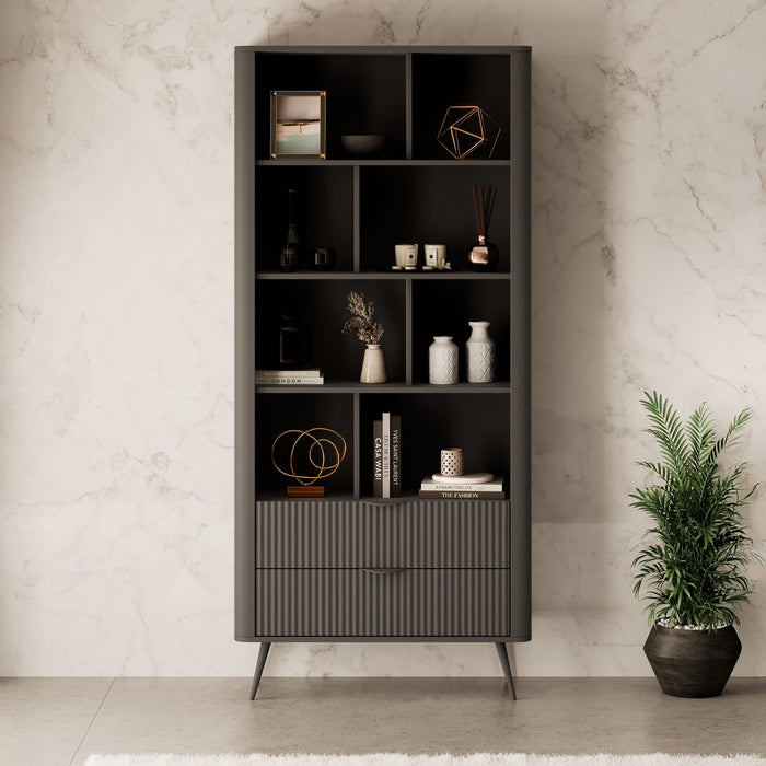 Meubella - Boekenkast Lima - Zwart - 88 cm