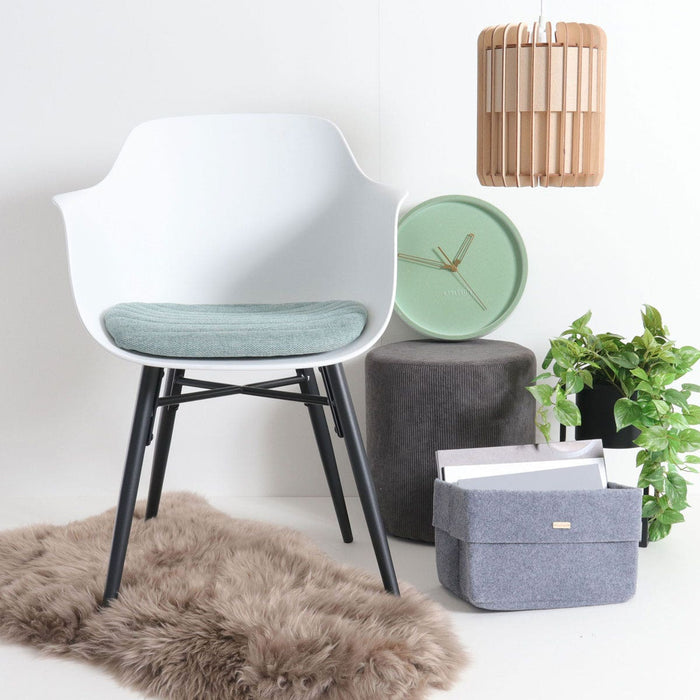 Nolon Nena-Liz Eetkamerstoel Wit - Zacht Groen - Zwarte Houten Poten