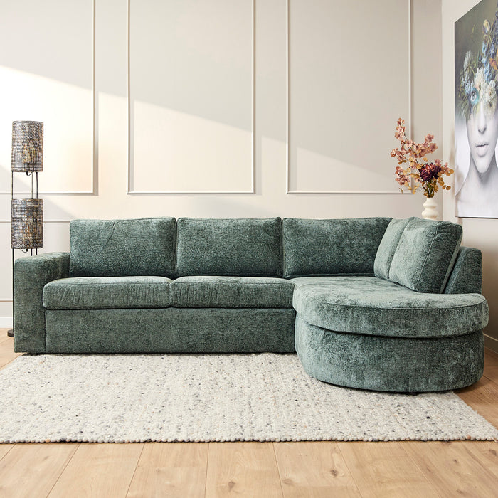 StarFurn - Bank Groen Stof - 264x192x84cm - Alma Rechts