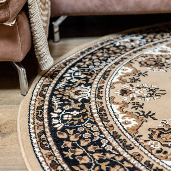Interieur05 Vintage Vloerkleed Bruin Rond - Perzisch - Retro - Nain