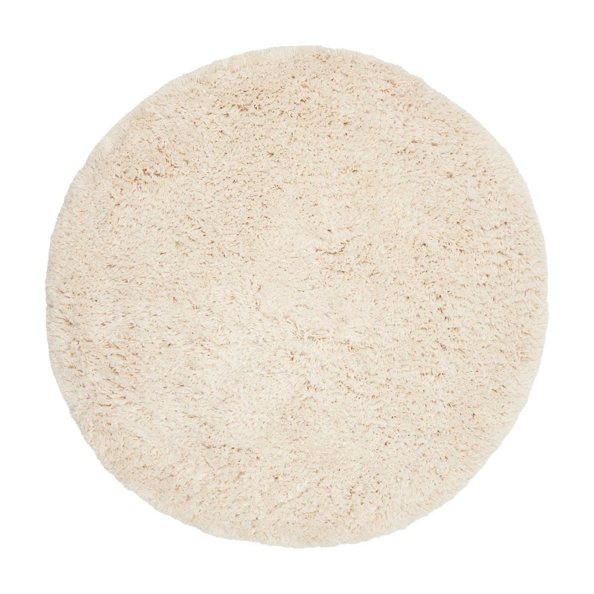 Rond Hoogpolig Vloerkleed Pilo Ivoor Wit Polyester Interieur05