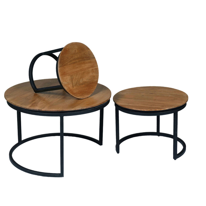 StarFurn - Salontafel Naturel - Set van 3 - 70x70x45cm - RichWood