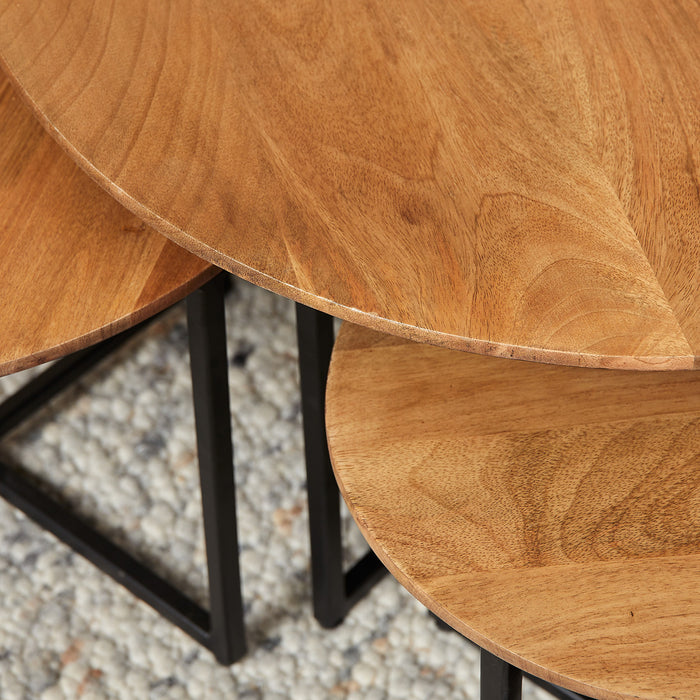 StarFurn - Salontafel Naturel - Set van 3 - 70x70x45cm - RichWood
