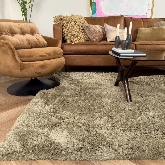 Hoogpolig vloerkleed Pilo groen polyester Interieur05 - 240 x 340 cm