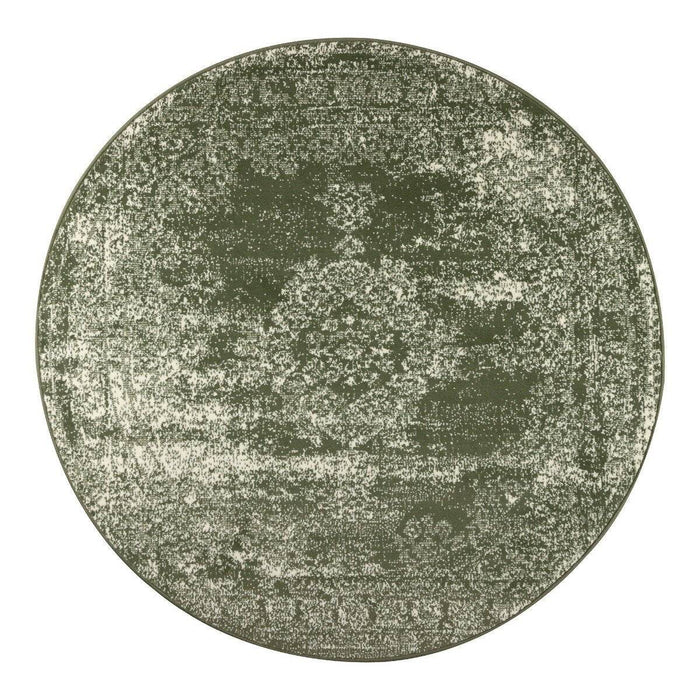 Vintage Vloerkleed Bloom rond - Groen - EVA Interior - 100 x 100 cm