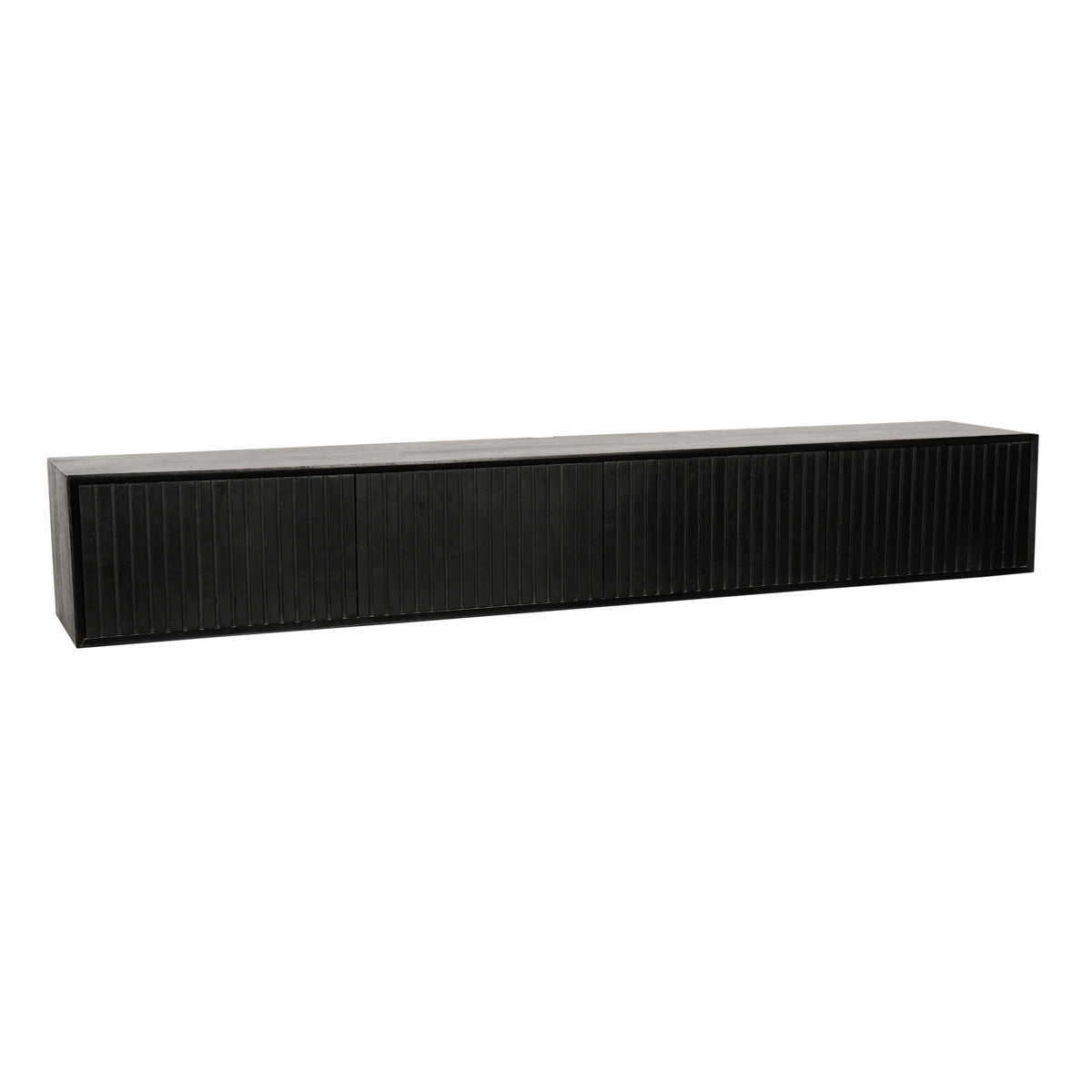 StarFurn - Zwevend Tv-meubel Zwart Hout - 200x35x30cm - Madison