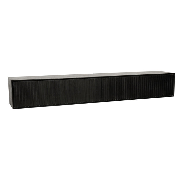 StarFurn - Zwevend Tv-meubel Zwart Hout - 200x35x30cm - Madison