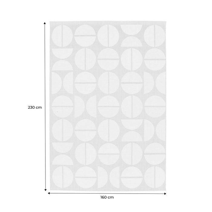 sweeek - Binnen- en buitentapijt, geometrische motieven, crème en