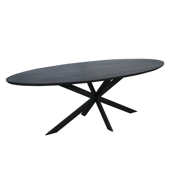 Starfurn Eiken eettafel Ferris | Ovaal 210 cm | Zwart