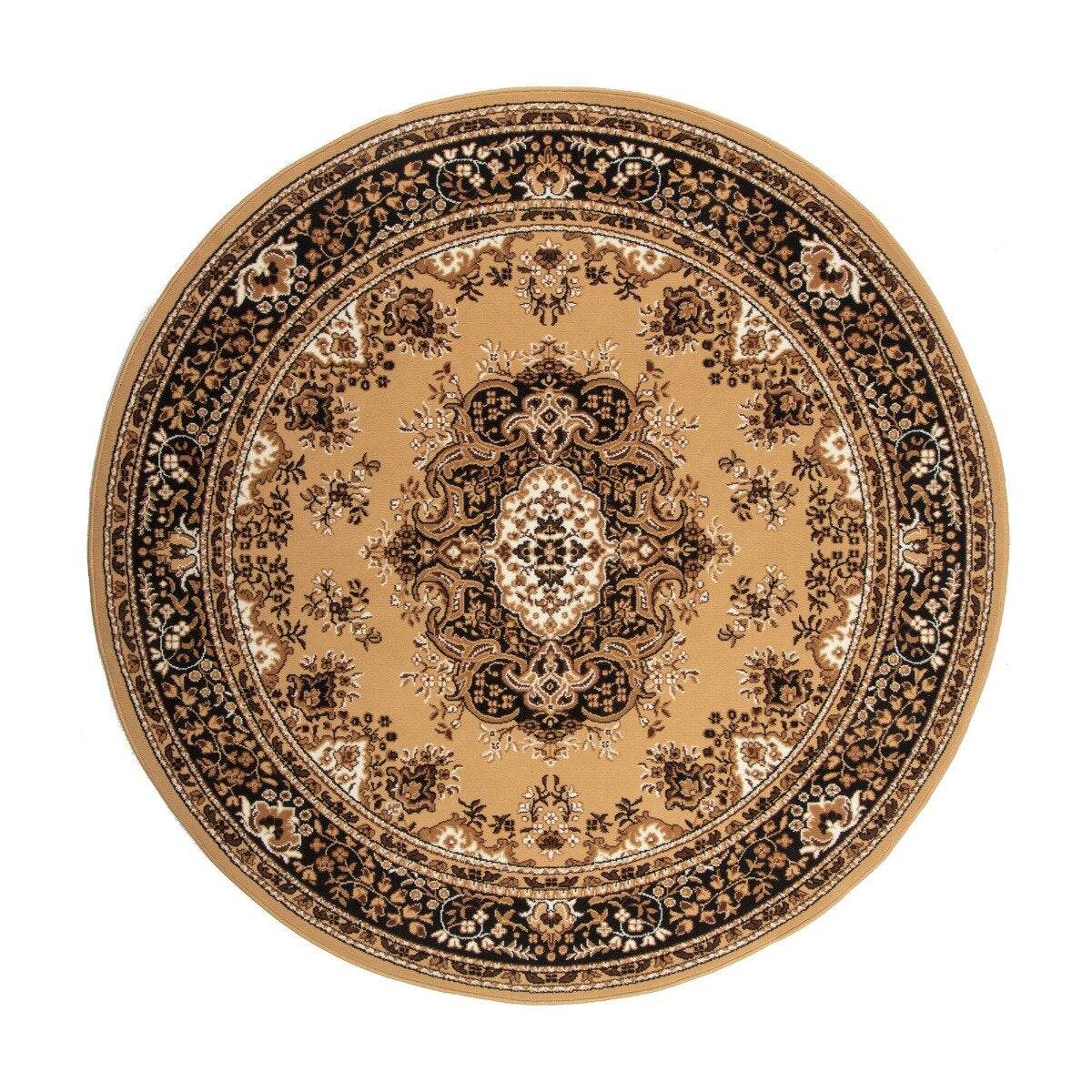 Interieur05 Vintage Vloerkleed Bruin Rond - Perzisch - Retro - Nain
