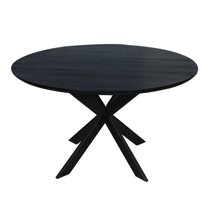 Starfurn Eiken eettafel Ferris | Rond 130 cm | Zwart