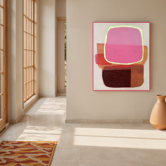 by fonQ Luminous Pop Schilderij 100 x 120 cm - Neon Roze