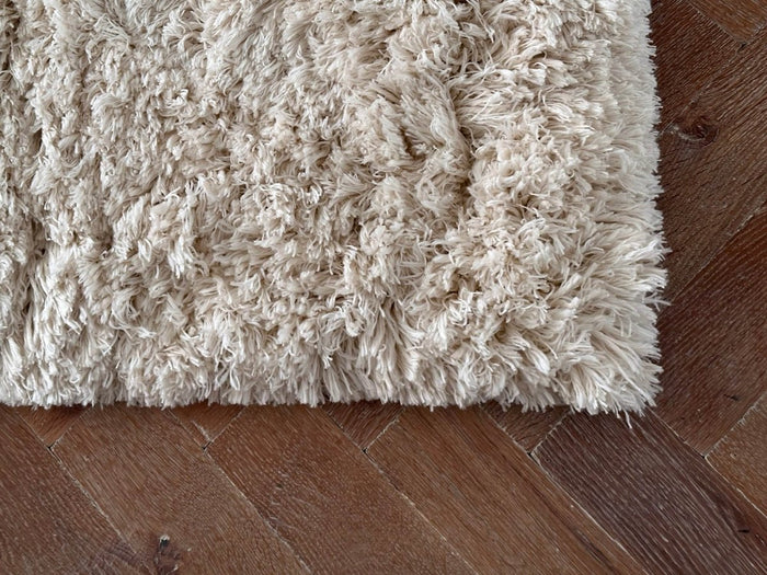 Hoogpolig Vloerkleed Pilo Ivoor Wit Polyester Interieur05