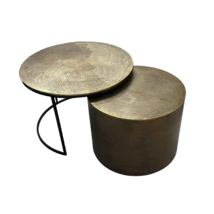 StarFurn - Salontafel Goud - Set van 2 - 75x75x45cm - Luna