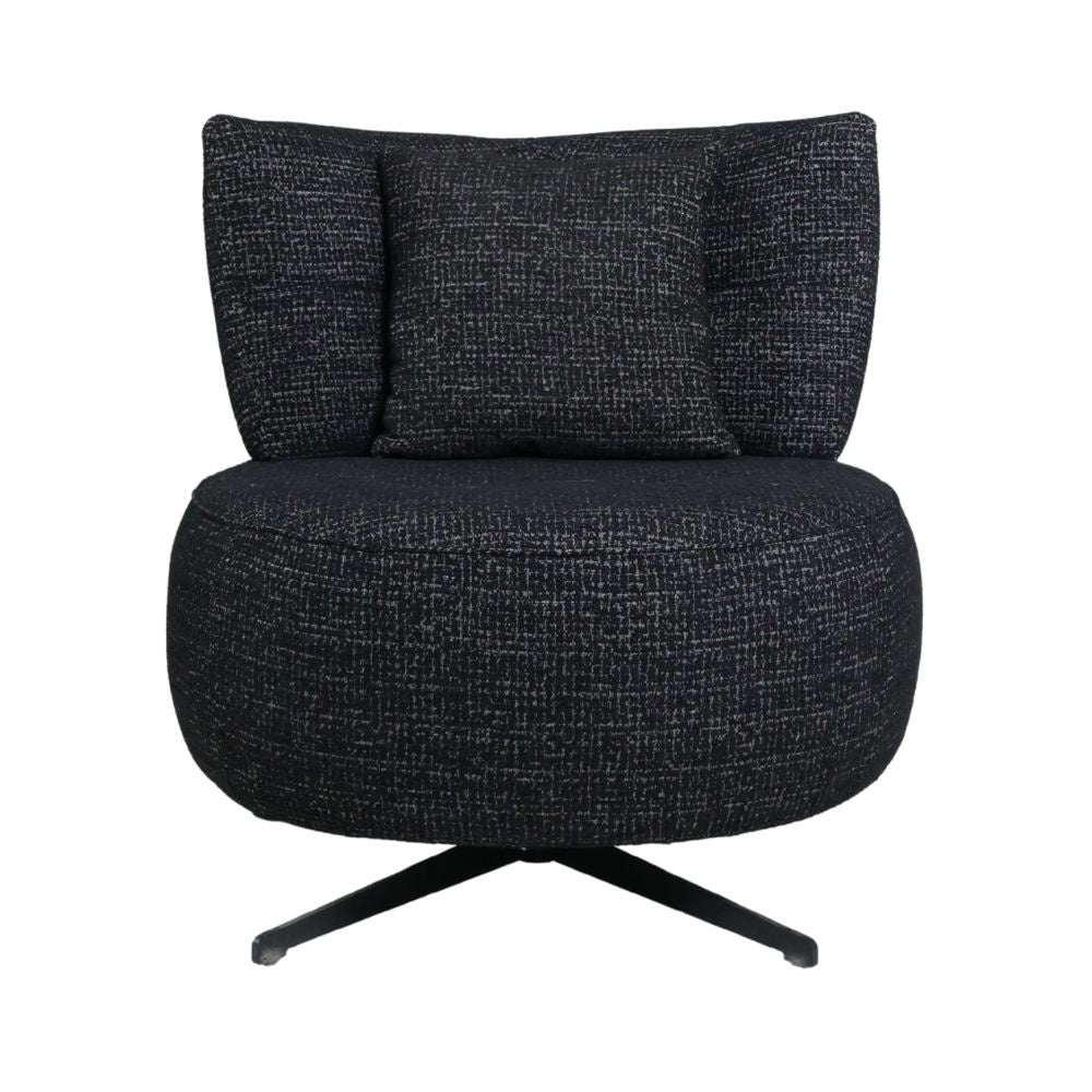 Bronx71 Fauteuil Fallon draaibaar gemêleerde stof zwart