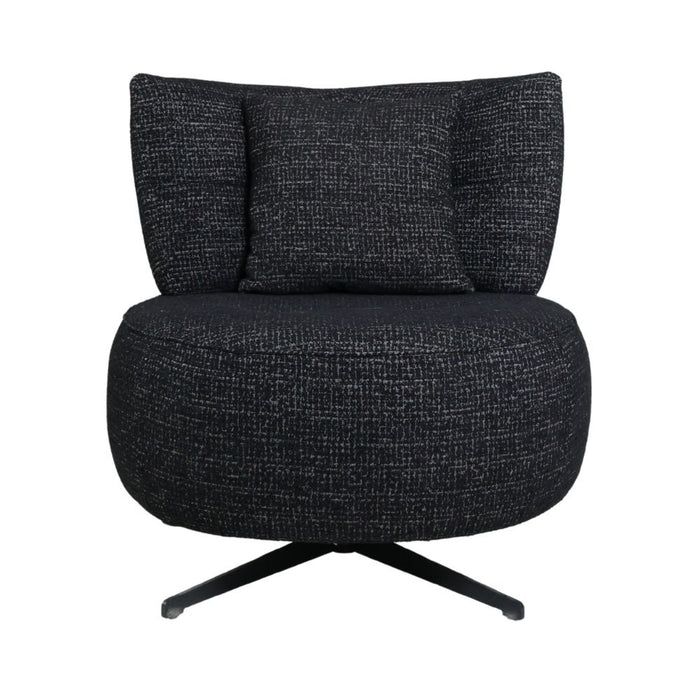 Bronx71 Fauteuil Fallon draaibaar gemêleerde stof zwart
