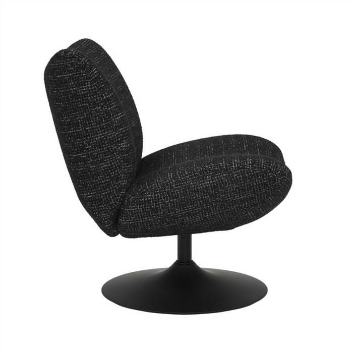 Bronx71 Draaifauteuil Moira gemêleerde stof zwart