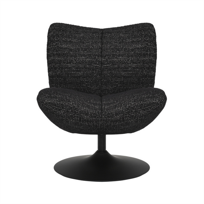 Bronx71 Draaifauteuil Moira gemêleerde stof zwart