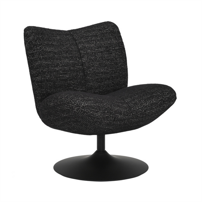 Bronx71 Draaifauteuil Moira gemêleerde stof zwart