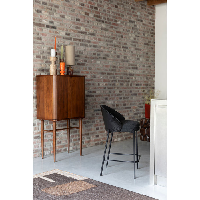 Dutchbone Rodin Counter| Barkrukken Bouclé Zwart - Set van 2