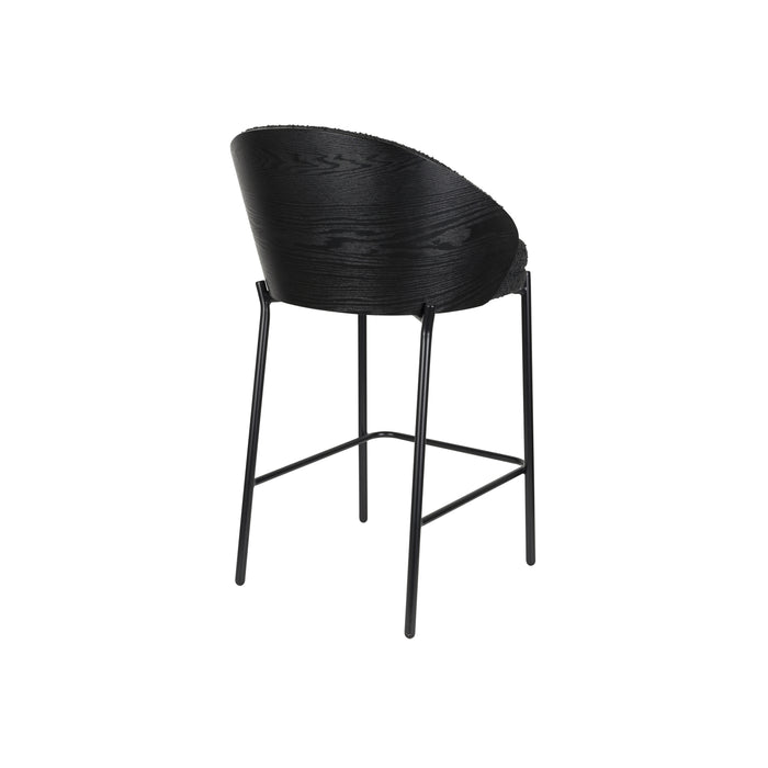 Dutchbone Rodin Counter| Barkrukken Bouclé Zwart - Set van 2