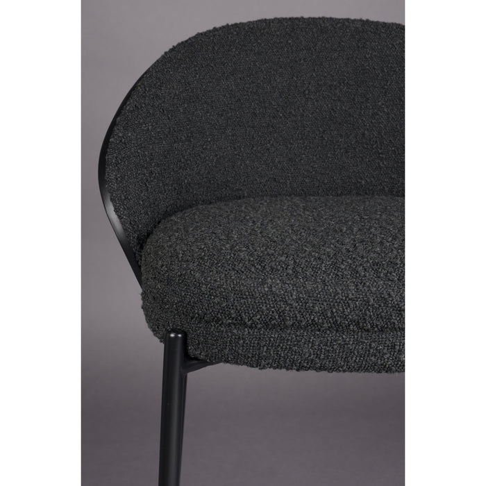 Dutchbone Rodin Counter| Barkrukken Bouclé Zwart - Set van 2