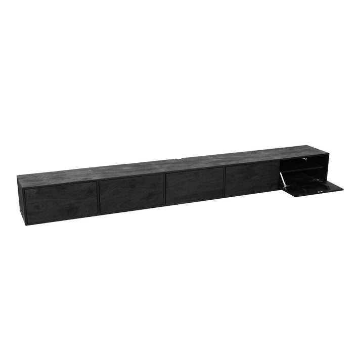 Starfurn Zwevend Tv meubel Vision Black | 280 cm