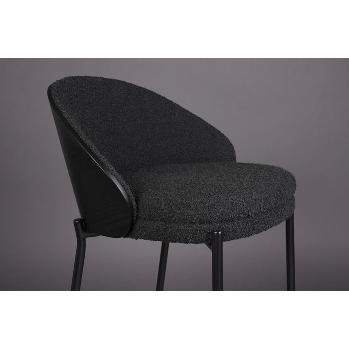 Dutchbone Rodin Counter| Barkrukken Bouclé Zwart - Set van 2