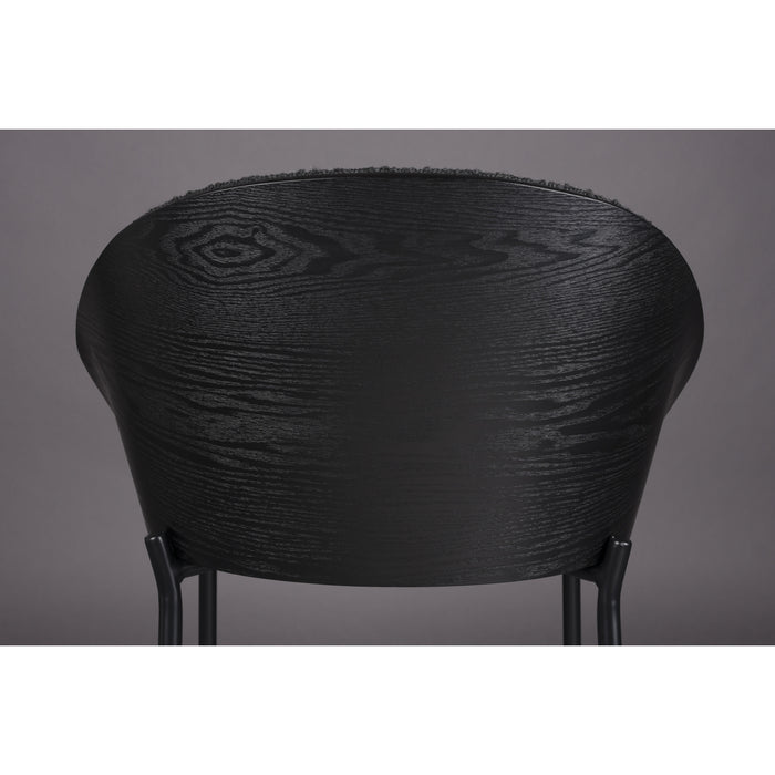 Dutchbone Rodin Counter| Barkrukken Bouclé Zwart - Set van 2