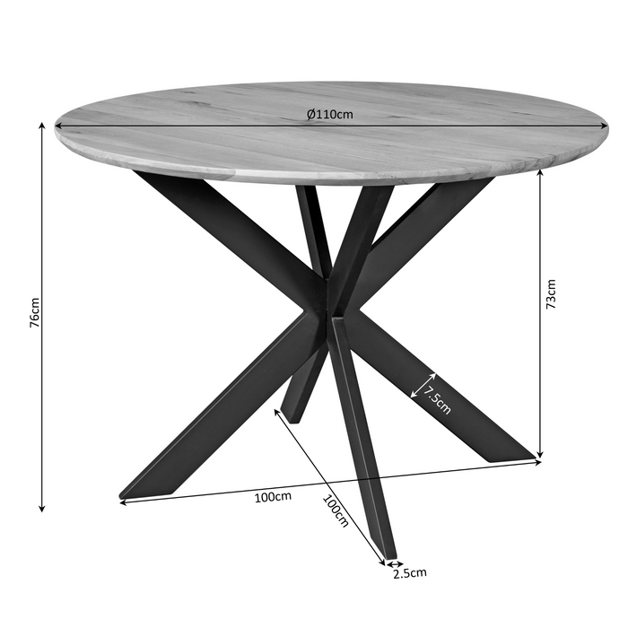 Starfurn Eiken eettafel Ferris | Rond 110 cm | Naturel