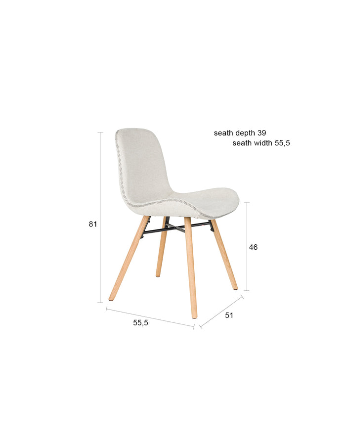 Housecraft Lester Eetkamerstoelen Beige - Set van 2
