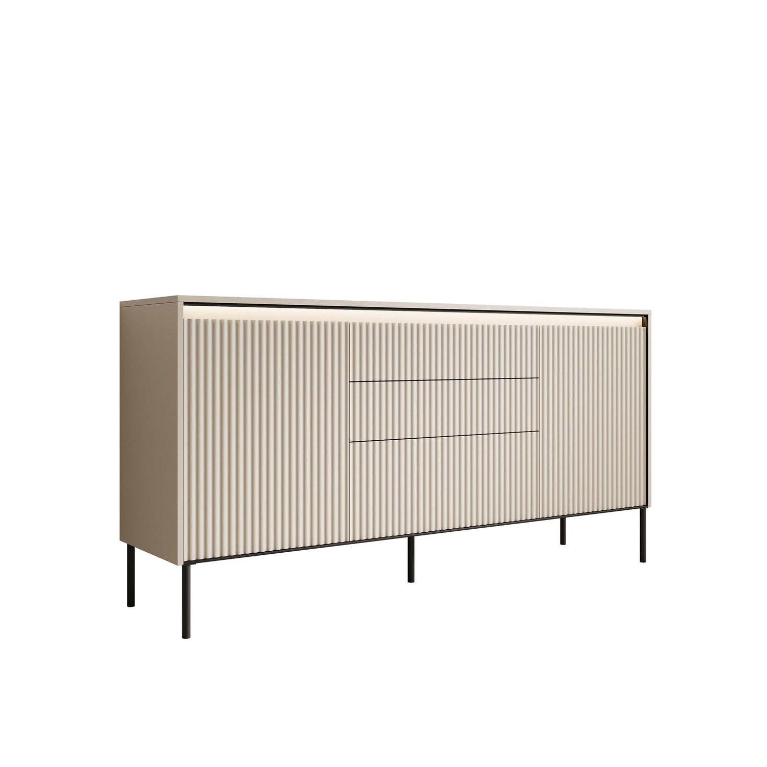 Meubella - Dressoir Timoteo - Beige - 166 cm