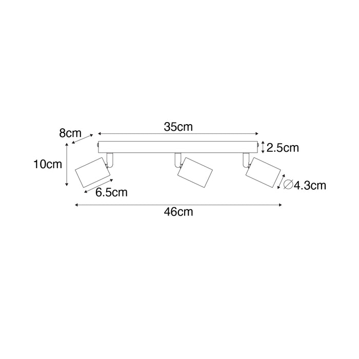 QAZQA Moderne spot wit rechthoekig 3-lichts - Facil