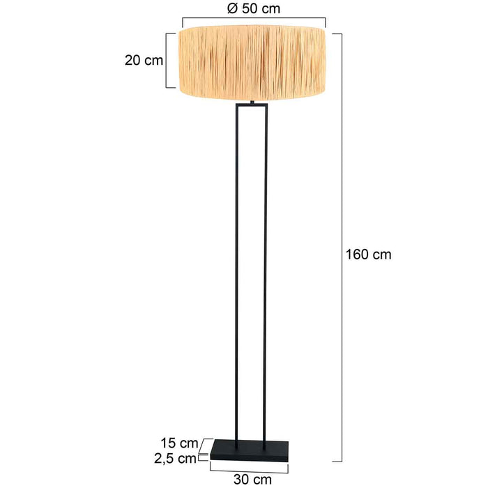 Steinhauer - vloerlamp - Stang - zwart - gras metaal - Ø 50cm - E27 -