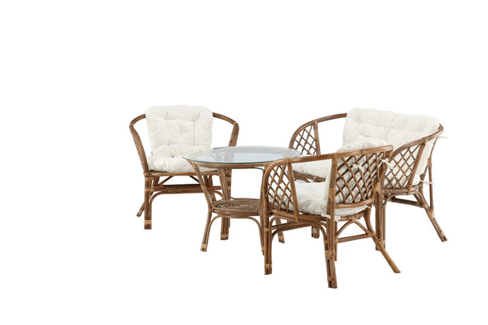 Rebellenclub Fresco Loungeset - Walnoot Rattan