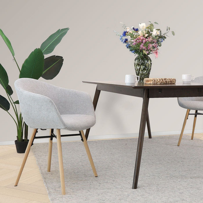 Nolon Nena-Otis Eetkamerstoelen Set van 2 - Lichtgrijs - Houten Poten