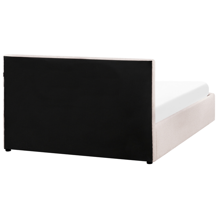 Beliani-MONTLAUR-Bed met opbergruimte-Beige-140 x 200 cm-Bouclé