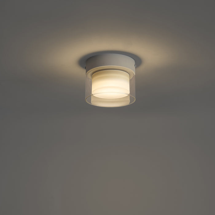 QAZQA Moderne plafondlamp wit met helder glas  - Puck