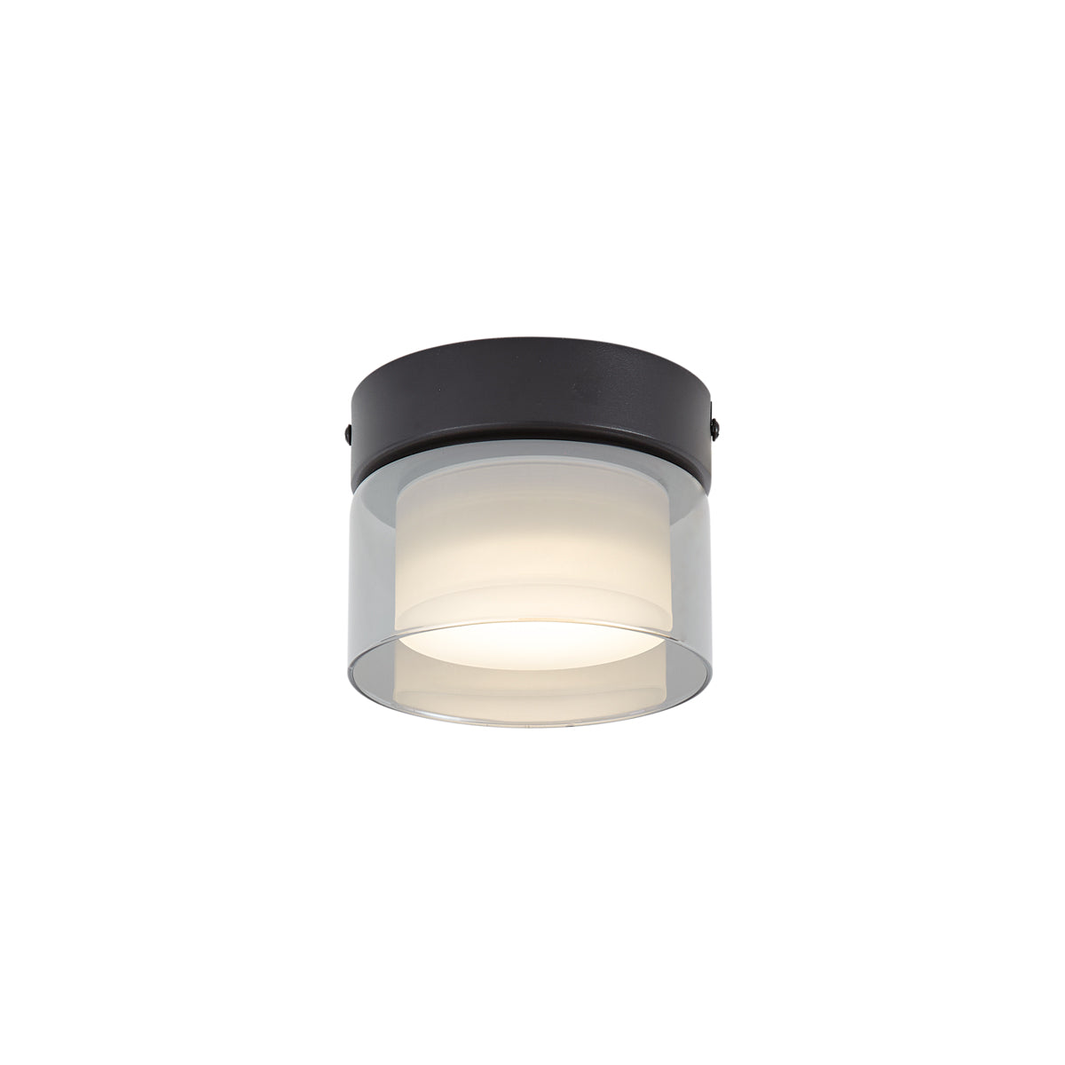 QAZQA Moderne plafondlamp zwart met smoke glas  - Puck