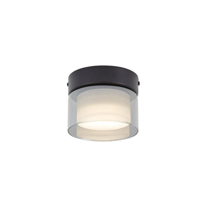 QAZQA Moderne plafondlamp zwart met smoke glas  - Puck