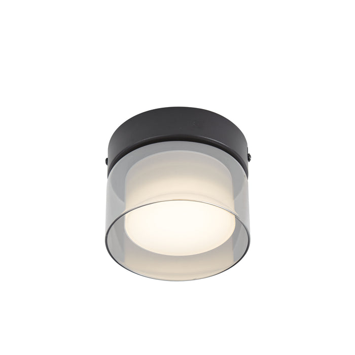 QAZQA Moderne plafondlamp zwart met smoke glas  - Puck