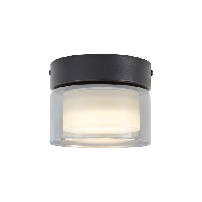 QAZQA Moderne plafondlamp zwart met smoke glas  - Puck