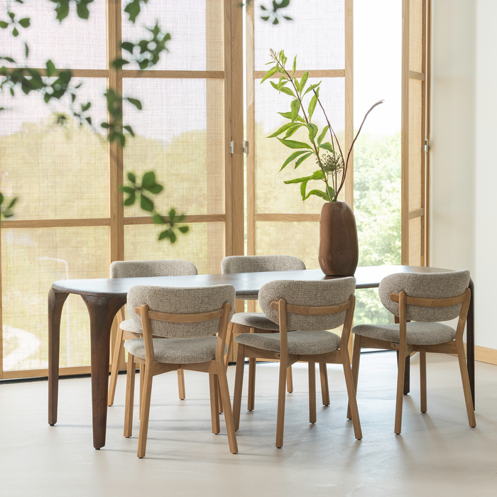 WOOOD Fiore Eettafel - Mango Hout - Walnoot - 76x230x95