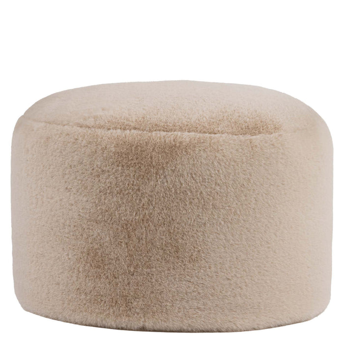 icon Milano XL Poef - Fluffy Pluche Imitatiebont - Crème