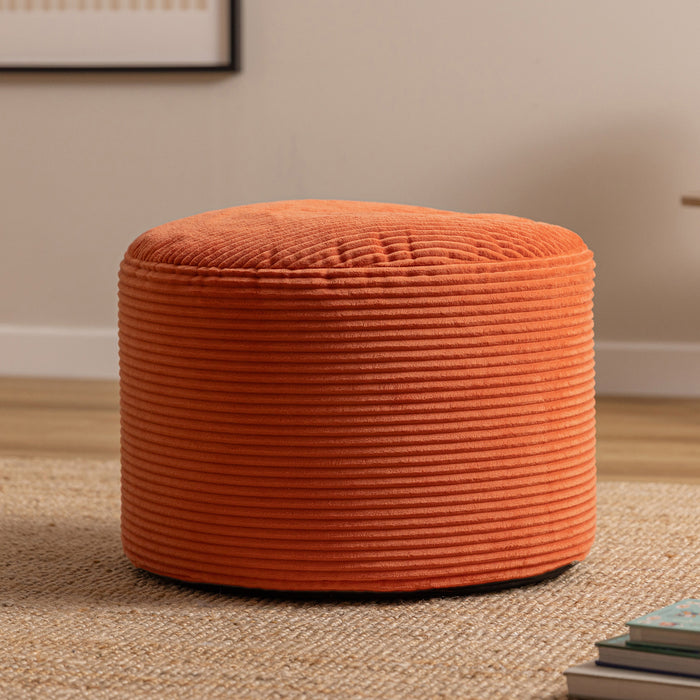 icon Milano XL Poef - Ribfluweel - Terra-oranje