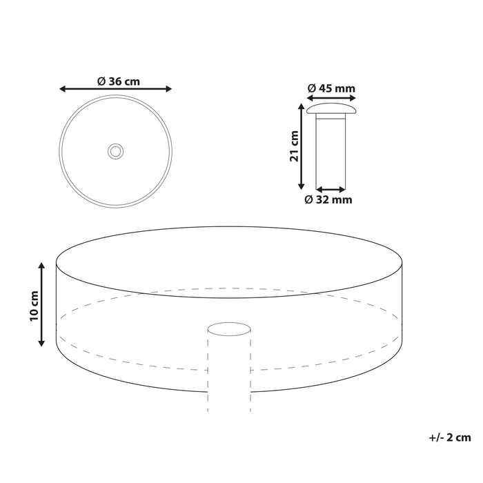 Beliani - TOLOSA - Wastafel - Paars - Solid surface
