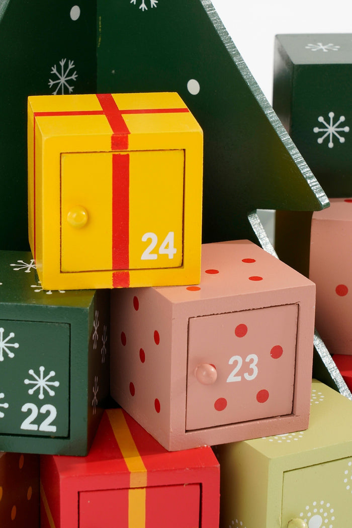 Mica Decorations Adventskalender - H30 x Ø28 cm - MDF - Meerkleurig