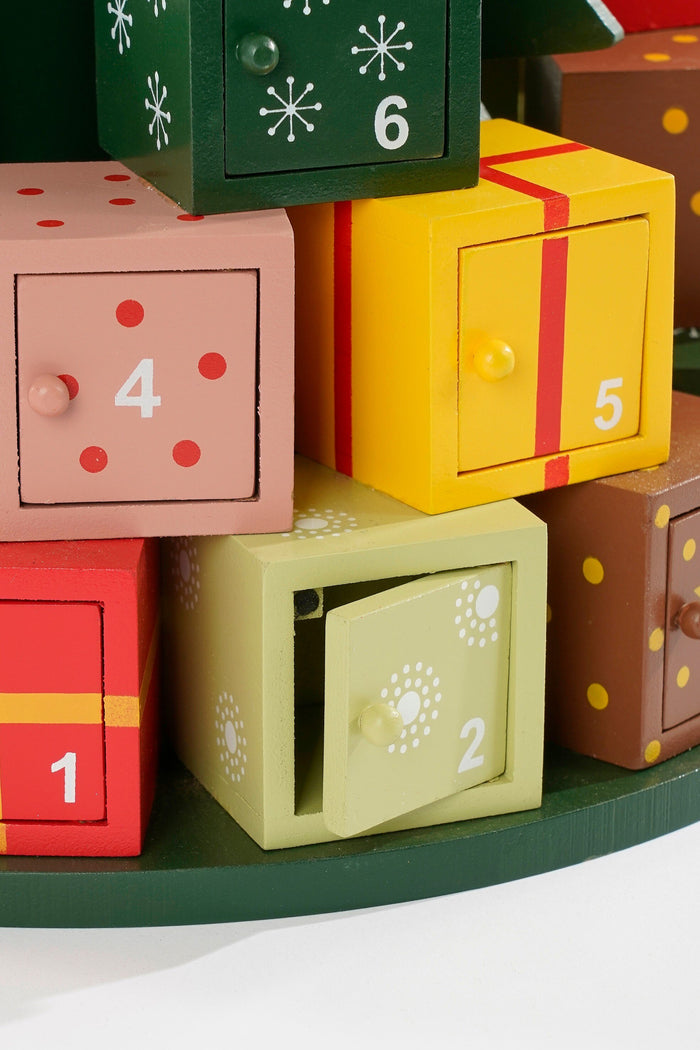 Mica Decorations Adventskalender - H30 x Ø28 cm - MDF - Meerkleurig