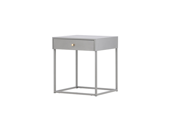 Fjôrd - Nachtkastje Lichtgrijs Metaal - 43x41x50cm - Bakal