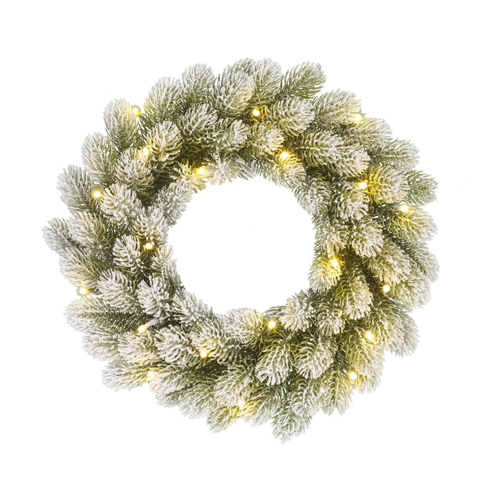 Black Box Trees Nagoya Kerstkrans met Verlichting-H12 x Ø45 cm-Groen